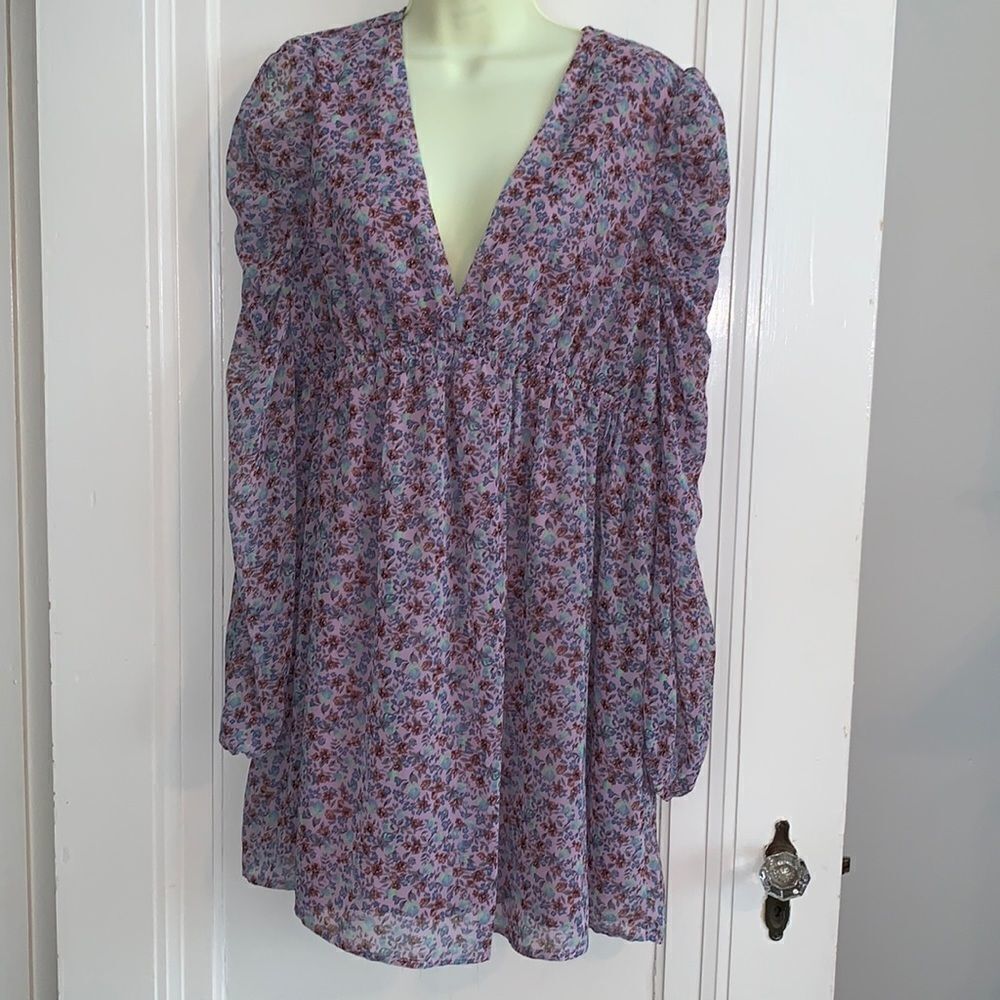 NWOT Wild Fable purple floral polyester dress